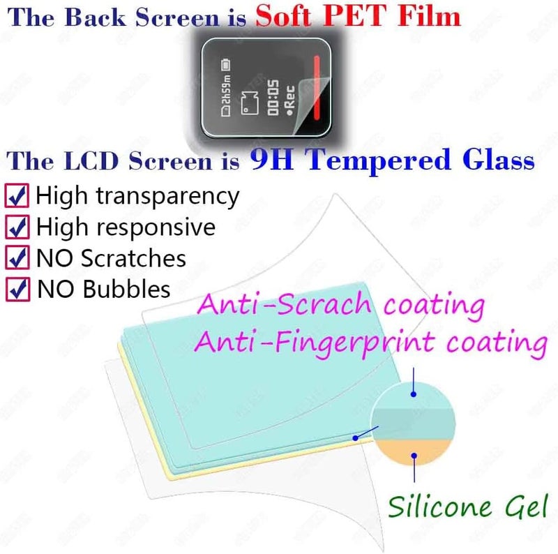 ULBTER Screen Protector for Insta360 Ace Pro 2 LCD+Lens Camera [6 Pcs] insta 360 Ace Pro 2 Tempered Glass 0.3mm 9H Hardness Anti-Scrach Anti-Bubble - Image 2